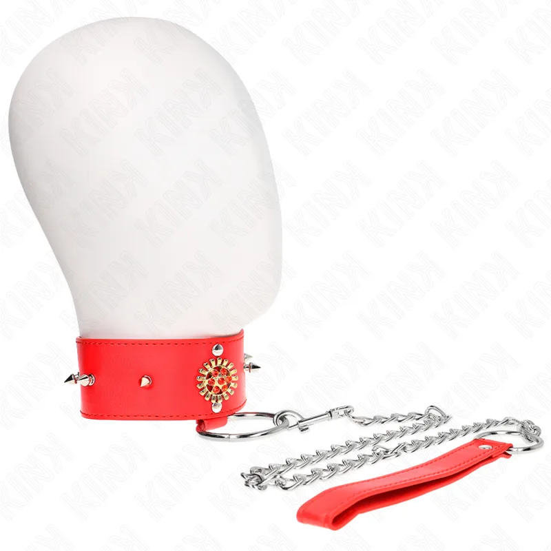 KINK - 65 CM RODE DIAMANT NEKBAND VERSTELBAAR 35-51 CM X 7 CM