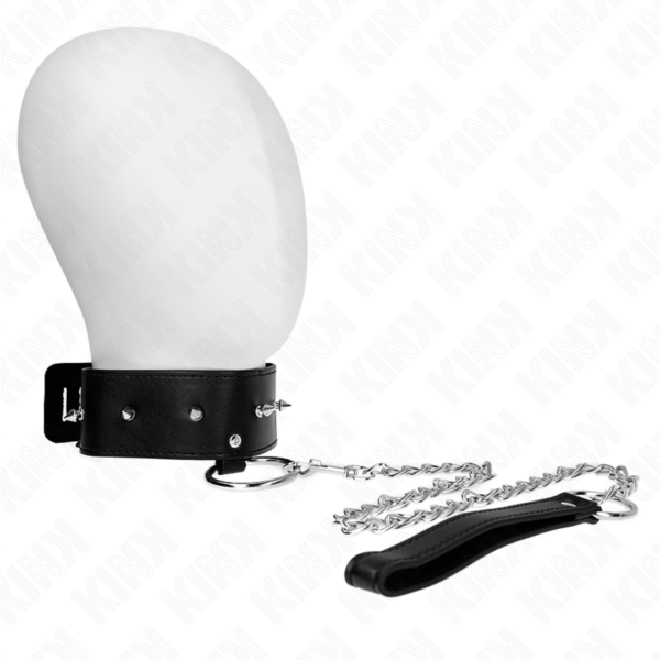 KINK - 65 CM ZILVEREN STUDDED LIJNHALSBAND MODEL 2 VERSTELBAAR 36-43 CM X 5 CM