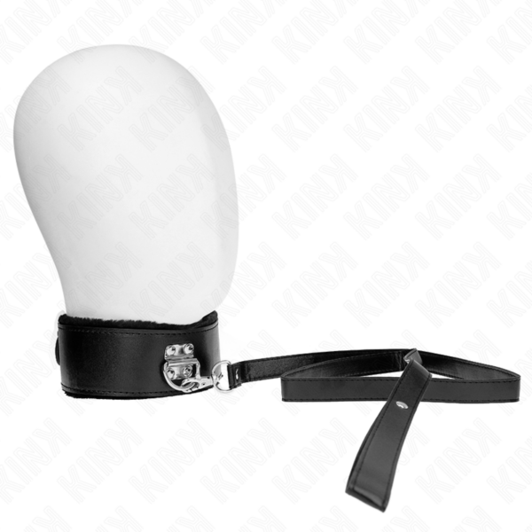 KINK - 116 CM ZILVEREN STUDDED LIJNHALSBAND MODEL 4 ZWART VERSTELBAAR 40-48 CM X 6 CM
