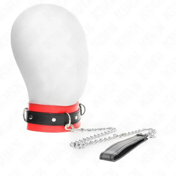 KINK - 65 CM RODE HALSBAND MET LIJN 54 X 4,5 CM
