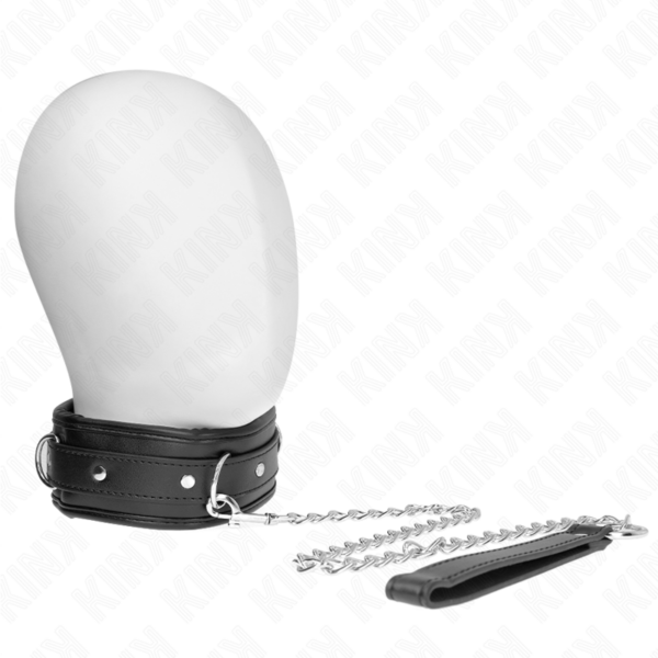 KINK - HALSBAND MET IMITATIESPONSBAND VAN LEDER MODEL 3 VERSTELBAAR 37-54 CM X 3 CM