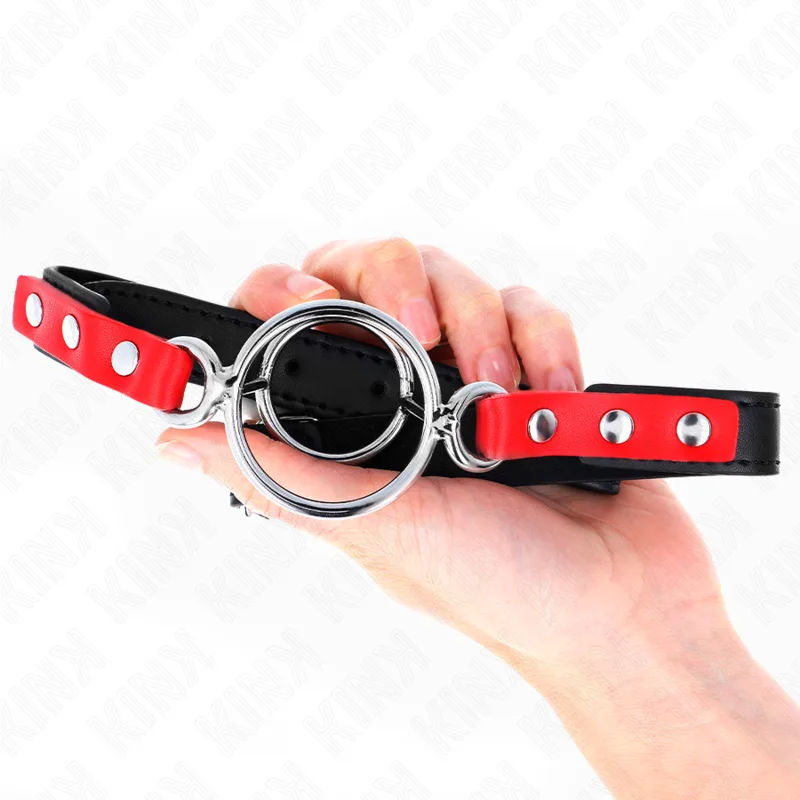 KINK - 4/4,8 CM ROOD VERSTELBARE MULTI-O-RING GAG 38 X 56 CM