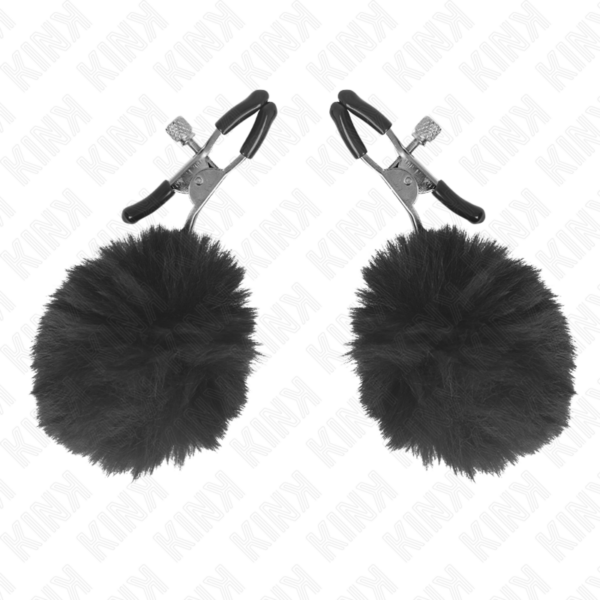 KINK - ZWARTE POMPOM TEPELKLEMMEN 6 CM