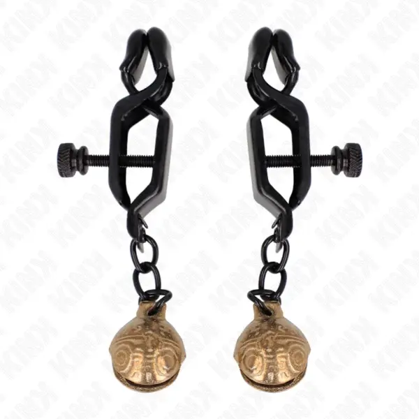 KINK - ZWARTE PLATTE TEPELKLEMMEN MET BEL 7 CM
