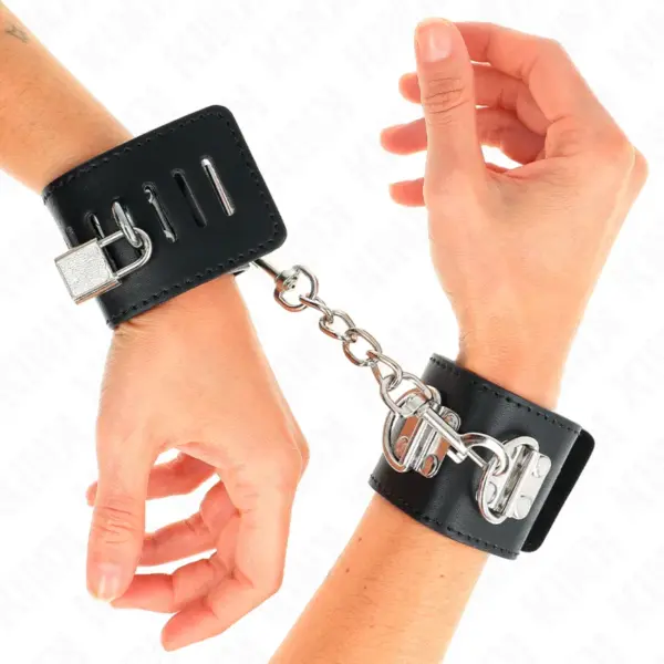 KINK - MEERSTANDIGE POLSBANDJES MET VERSTELBARE ZWARTE HANGSLOTSLUITING 16-23 CM X 5,5 CM