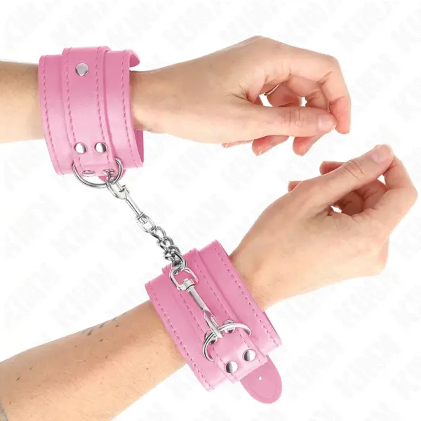 KINK - EENVOUDIGE ROZE VERSTELBARE POLSBANDJES 20-23 CM X 5,5 CM