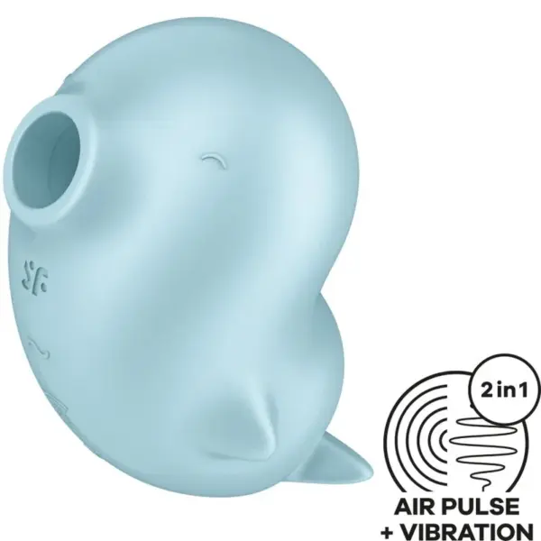 SATISFYER - SASSY SEAL STIMULATOR & VIBRATOR BLAUW