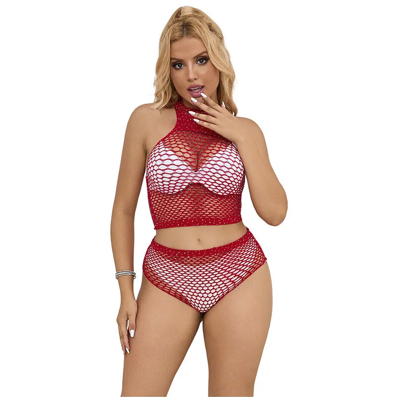 SUBBLIME - 952402 RODE DIAMANTEN GRID SET ONE SIZE