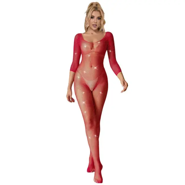 SUBBLIME - 952419 NETBORSTJE MET DIAMANTEN LANGE MOUW ROOD XS/M