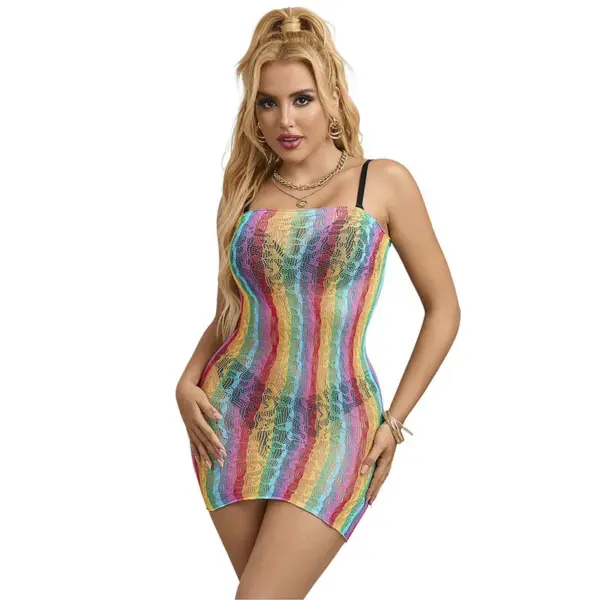 SUBBLIME - 952457 REGENBOOG OFF-SHOULDER MOUWLOZE NETJURK ONE SIZE