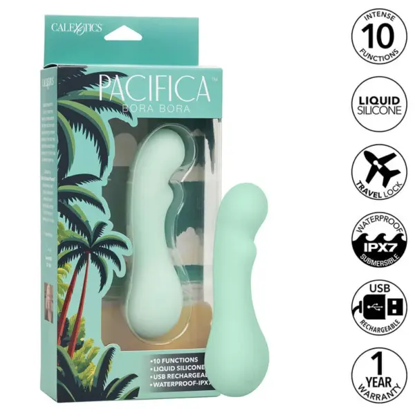 CALEXOTICS - PACIFICA BORA BORA G-SPOT STIMULATOR 10 VIBRATIES AQUA