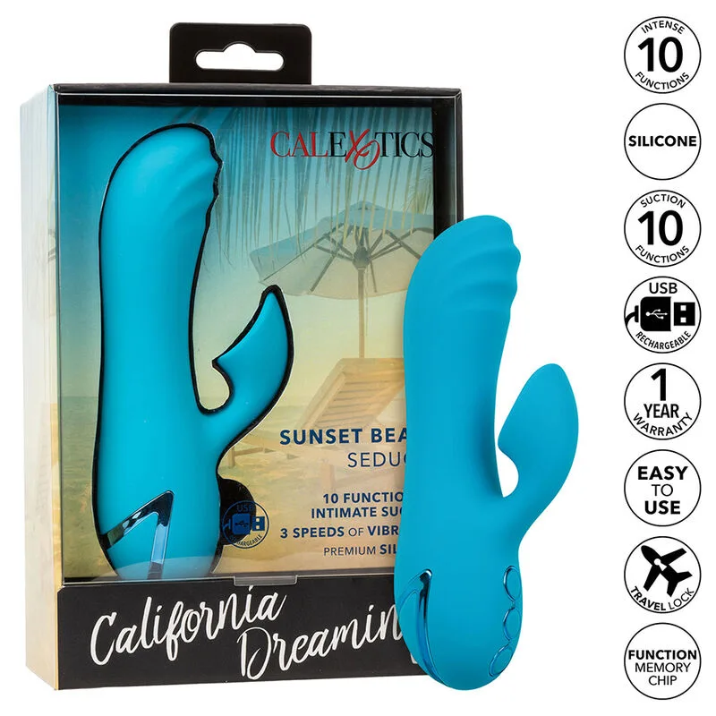 CALEXOTICS - SUNSET BEACH SEDUCER VIBRATOR EN STIMULATOR 10 FUNCTIES BLAUW