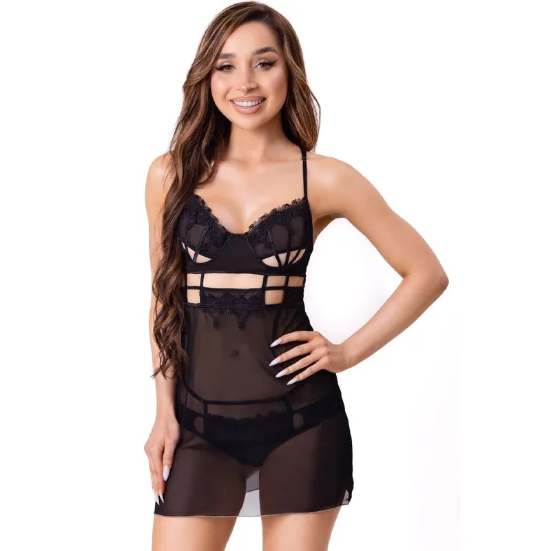 LIVCO CORSETTI FASHION - MAIA 20247 BABYDOLL + STRONG ZWART S/M