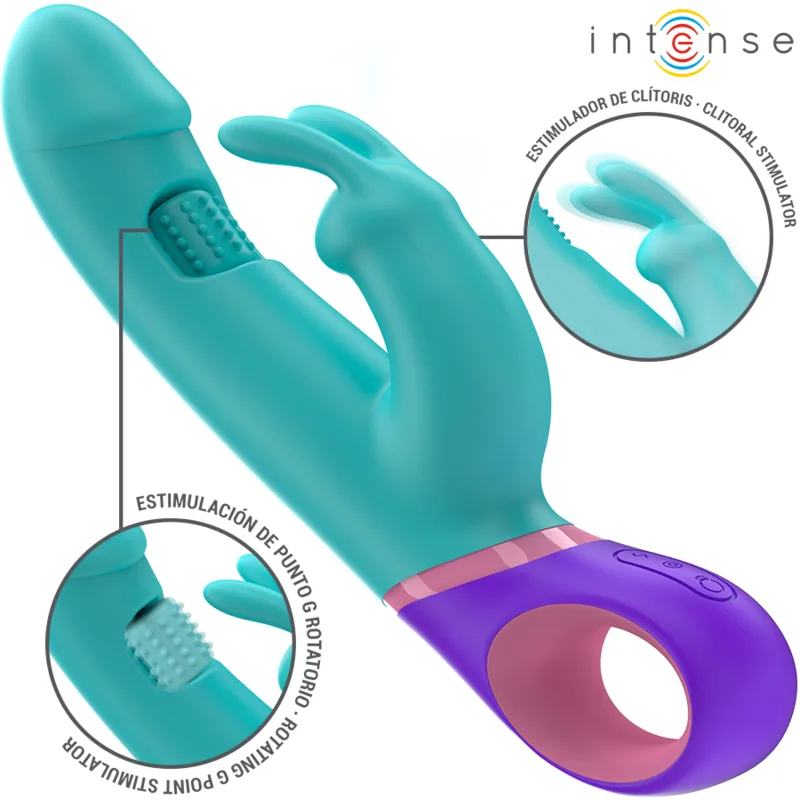 INTENSE - MÓNICA KONIJNENVIBRATOR MET ROTERENDE G-SPOT STIMULATOR BLAUW