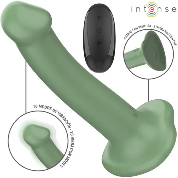 INTENSE - BECCA VIBRATOR MET ZUIGNAP 10 VIBRATIES GROENE AFSTANDSBEDIENING