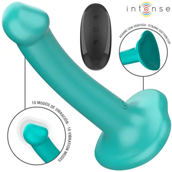 INTENSE - KATIE VIBRATOR MET ZUIGNAP 10 VIBRATIES BLAUWE AFSTANDSBEDIENING
