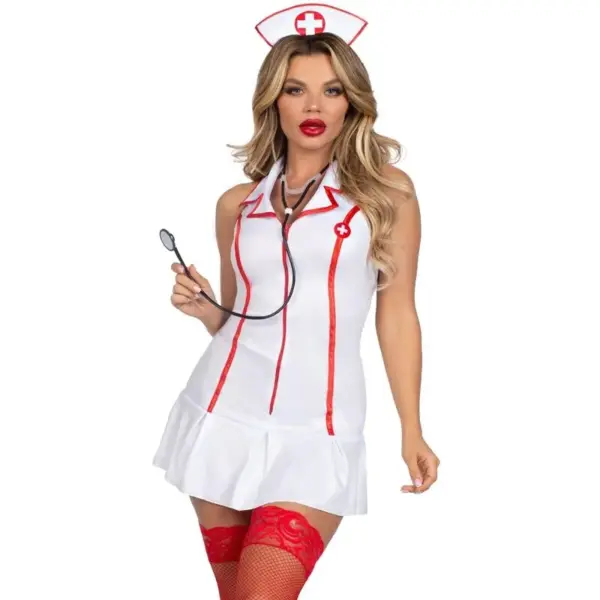 LEG AVENUE - WITTE HOOFD VERPLEEGKUNDIGE KOSTUUM M/L