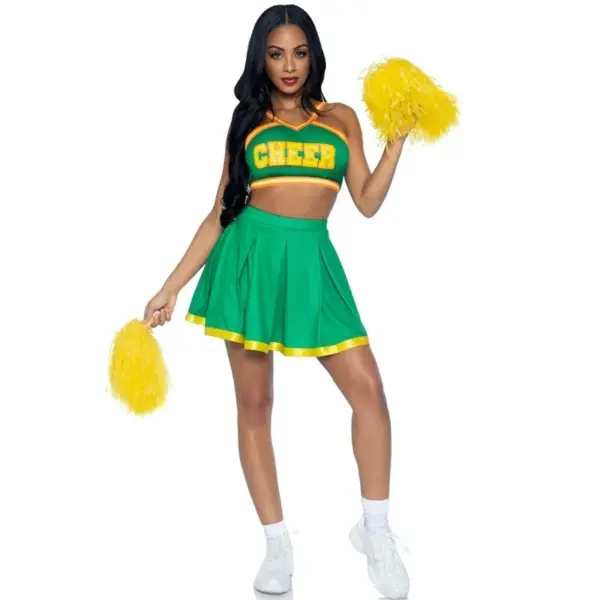 LEG AVENUE - GROEN CHEERLEADER KOSTUUM S/M