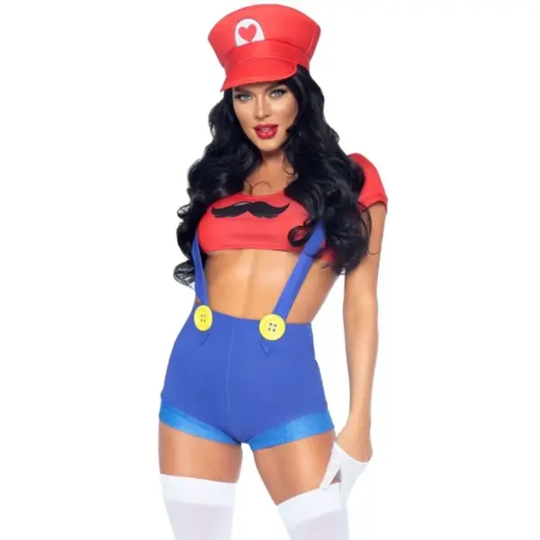 LEG AVENUE - SEXY MARIO BROS ROOD/BLAUW KOSTUUM