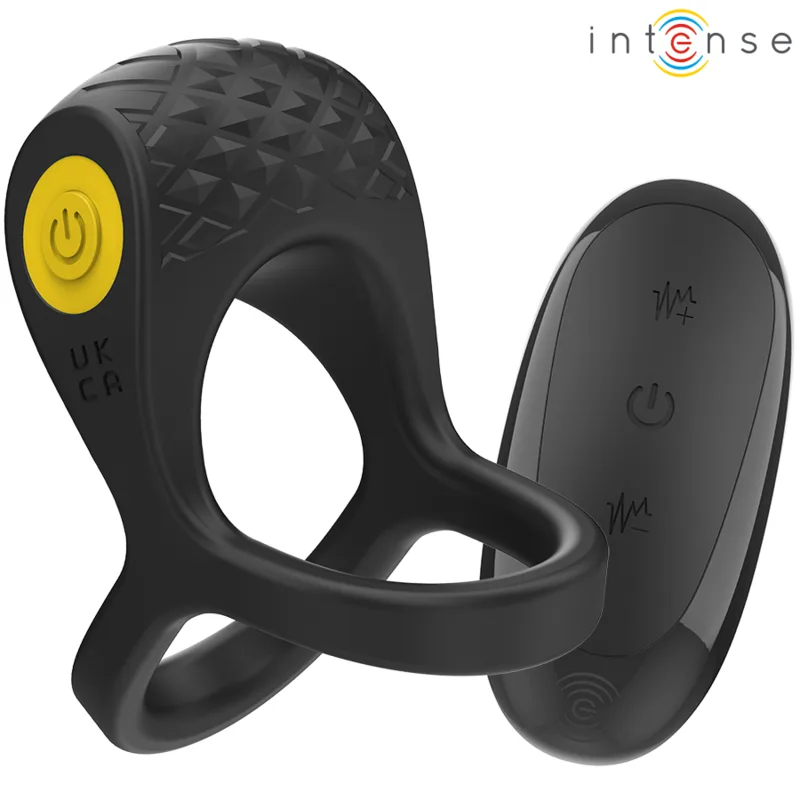 INTENSE - ALEX DUBBELE VIBRATIE PENIS RING 10 VIBRATIES ZWART
