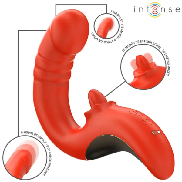 INTENSE - PAULINA VIBRATOR EN STIMULATOR IN U-VORM ROOD