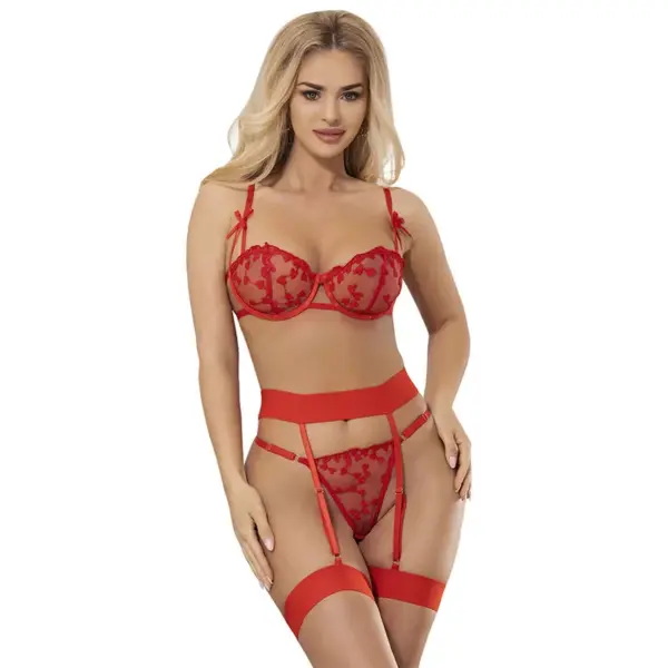 SUBBLIME - 954338 BH + TRINDER + KOUSENBAND HARTENPRINT ROOD L/XL