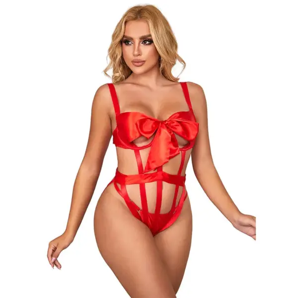SUBBLIME - 954475 SEXY OPENWERK BODYSUIT MET RODE STRIK L/XL