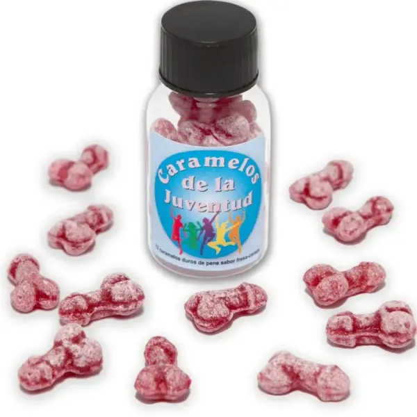DIABLO PICANTE - 12 PENISVORMIGE JEUGD SNOEPJES AARDBEI/KERS