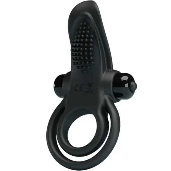 PRETTY LOVE - DUBBELE VIBRATIERING + CLITORIS STIMULATOR 10 VIBRATIES ZWART