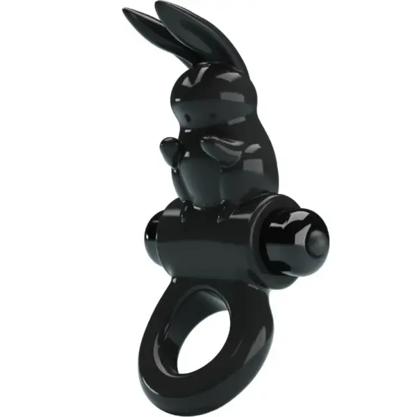 PRETTY LOVE - SPANNENDE RING VIBRERENDE RING KONIJN 10 VIBRATIES ZWART