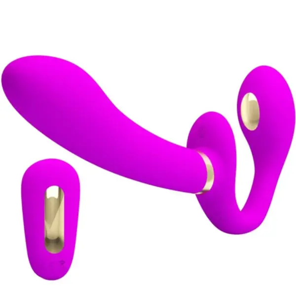PRETTY LOVE - THUNDERBIRD DUBBELE STRAP-ON VIBRATOR AFSTANDSBEDIENING PAARS