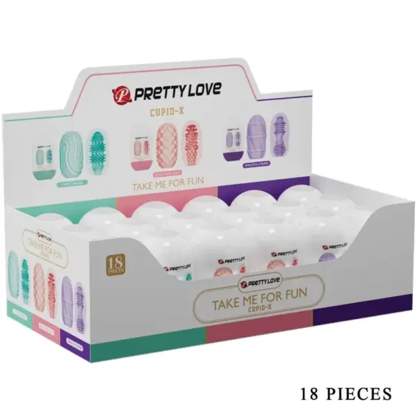 PRETTY LOVE - CUPID X 18 MANNELIJKE MASTURBATORS VERSCHILLENDE TEXTUREN