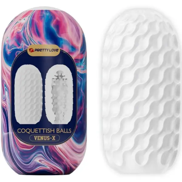 PRETTY LOVE - COQUETTE BALLEN MANNELIJKE MASTURBATOR SILICONEN WIT