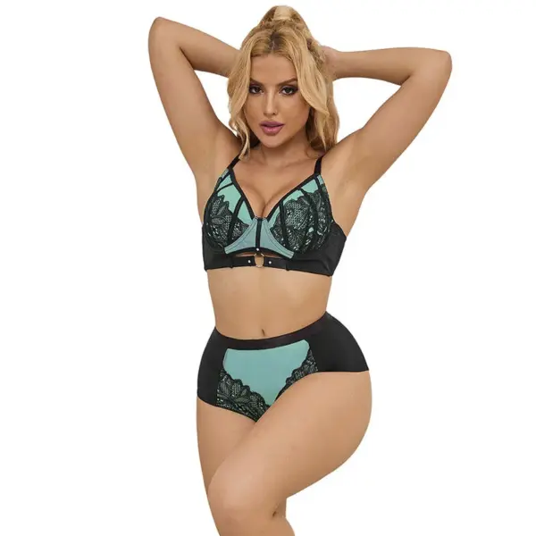 SUBBLIME - 955564 GROENE LAKLEDEREN MESH RITS BH SET L/XL