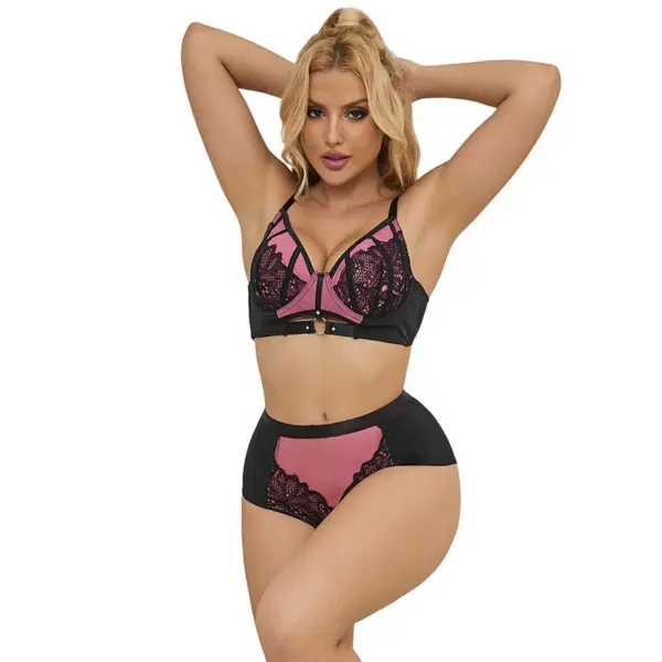 SUBBLIME - 955571 ROZE LAKLEDEREN MESH RITS BH SET S/M