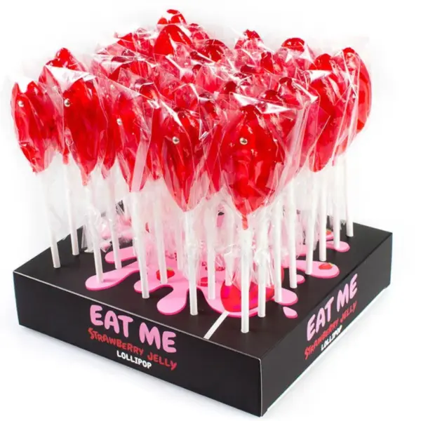 SECRETPLAY - AARDBEIEN VAGINA LOLLY'S DISPLAY 40 STUKS