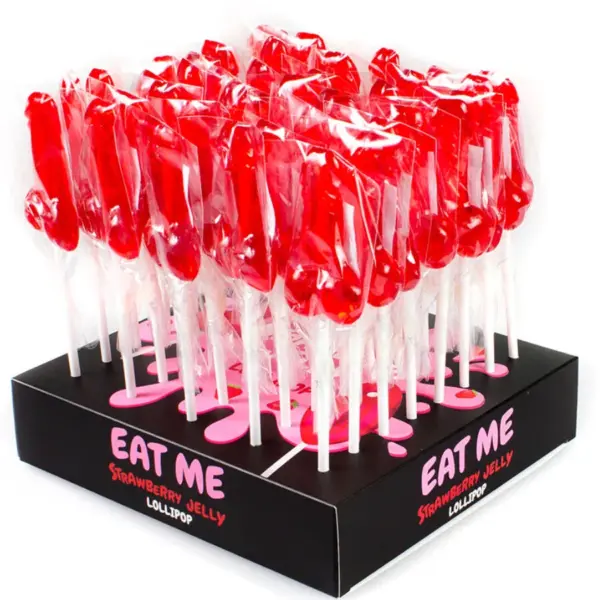 SECRETPLAY - AARDBEIENPENIS LOLLIES DIVERSE DISPLAY 40 STUKS