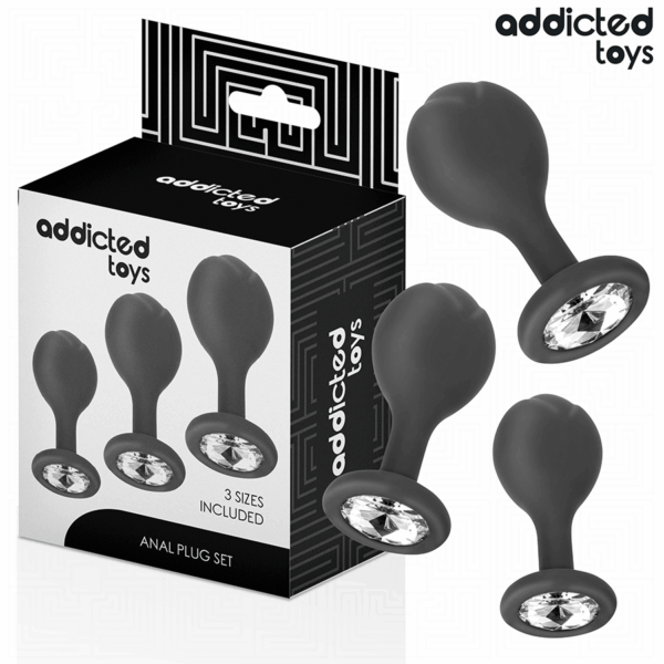 ADDICTED TOYS - SET VAN 3 ANALE PLUG MET JUWEEL