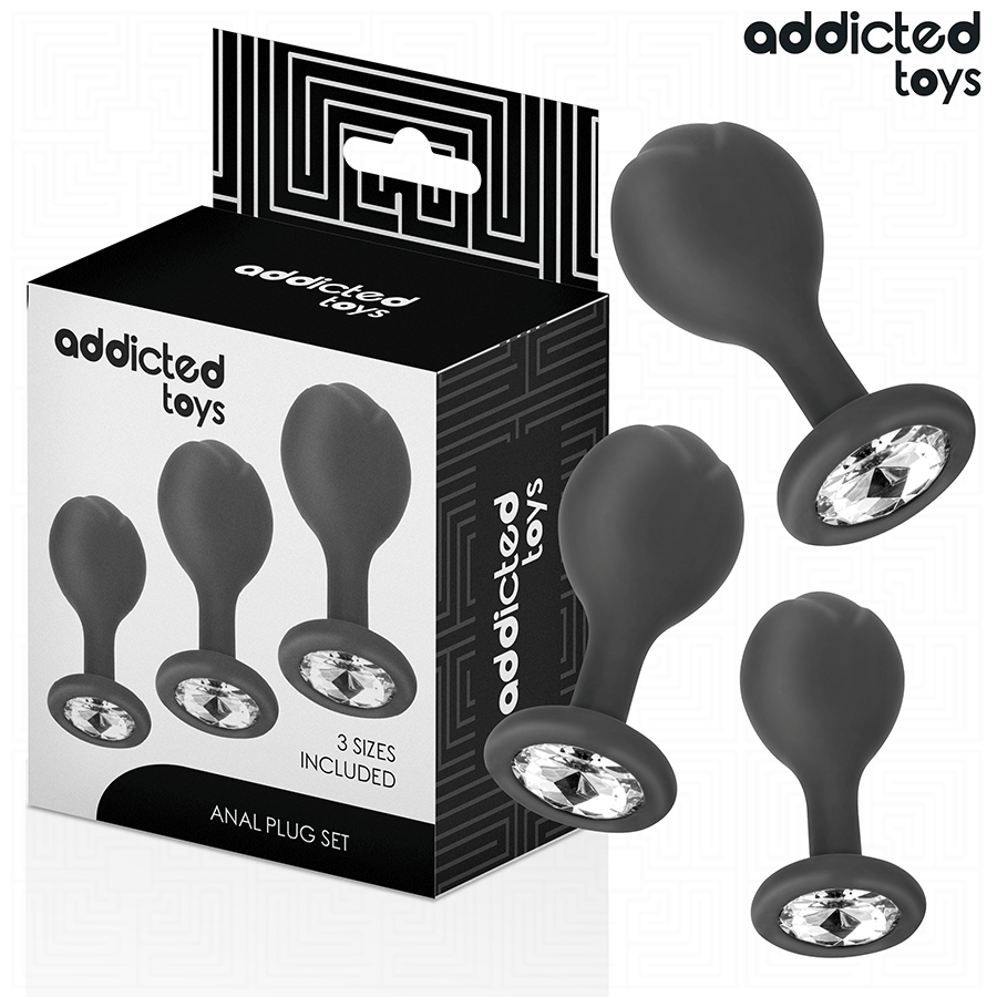 ADDICTED TOYS - SET VAN 3 ANALE PLUG MET JUWEEL