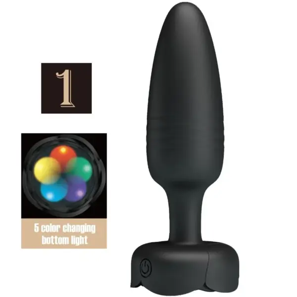 PRETTY LOVE - TARION ANAAL PLUG MET LED-LICHT ZWART 12,5 CM