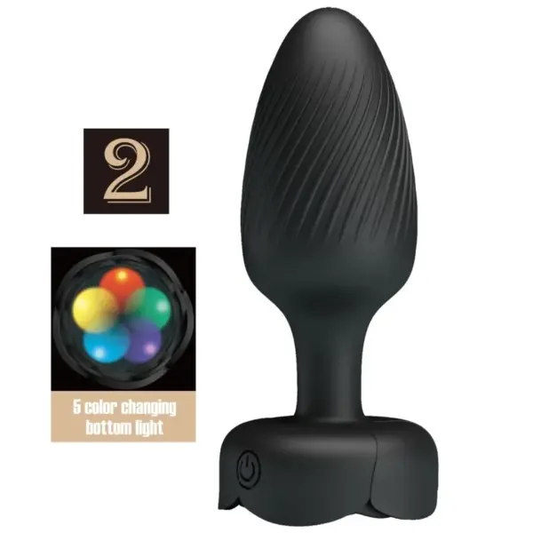 PRETTY LOVE - VARIAN ANAAL PLUG MET LED-LICHT ZWART 10,8 CM