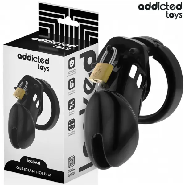 ADDICTED TOYS LOCKED - OBSIDIAN HOLD PENIS CAGE MAAT M