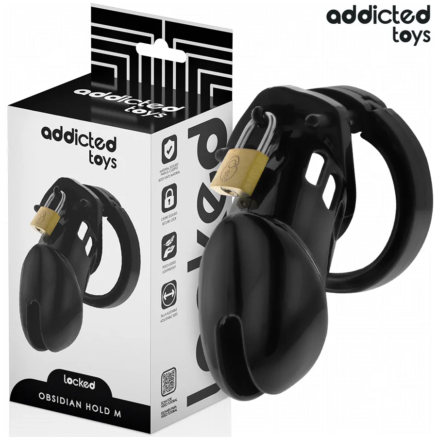 ADDICTED TOYS LOCKED - OBSIDIAN HOLD PENIS CAGE MAAT M
