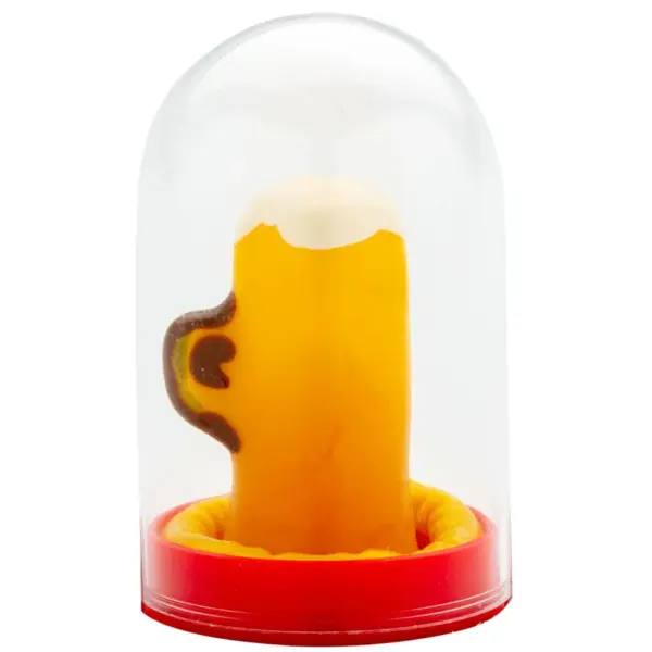 CONDOMERIE - HANDBESCHILDERDE NIEUWIGHEID CONDOOMS GLAS BIER