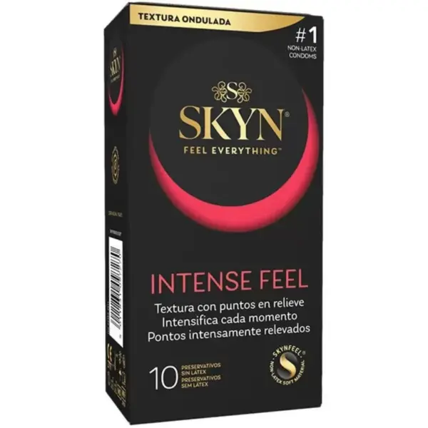 SKYN - INTENSE FEEL GETEXTUREERD CONDOOM MET GOLVEND ONTWERP 10 STUKS