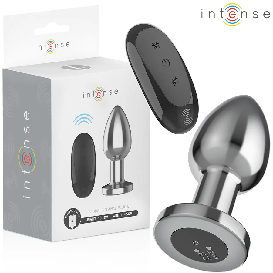 INTENSE - ANALE PLUG 10 VIBRATIES METAAL MET AFSTANDSBEDIENING L