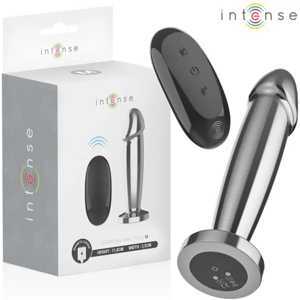 INTENSE - ANALE PLUG 10 VIBRATIES METALEN DILDO MET AFSTANDSBEDIENING M