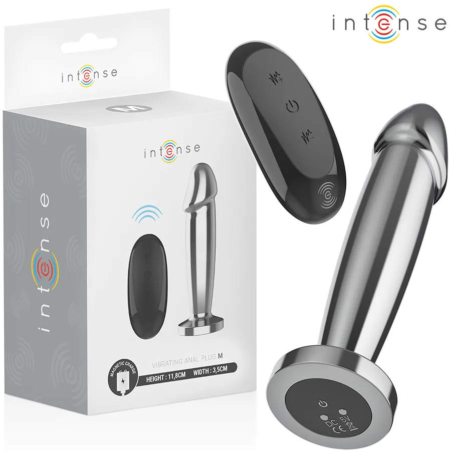 INTENSE - ANALE PLUG 10 VIBRATIES METALEN DILDO MET AFSTANDSBEDIENING M