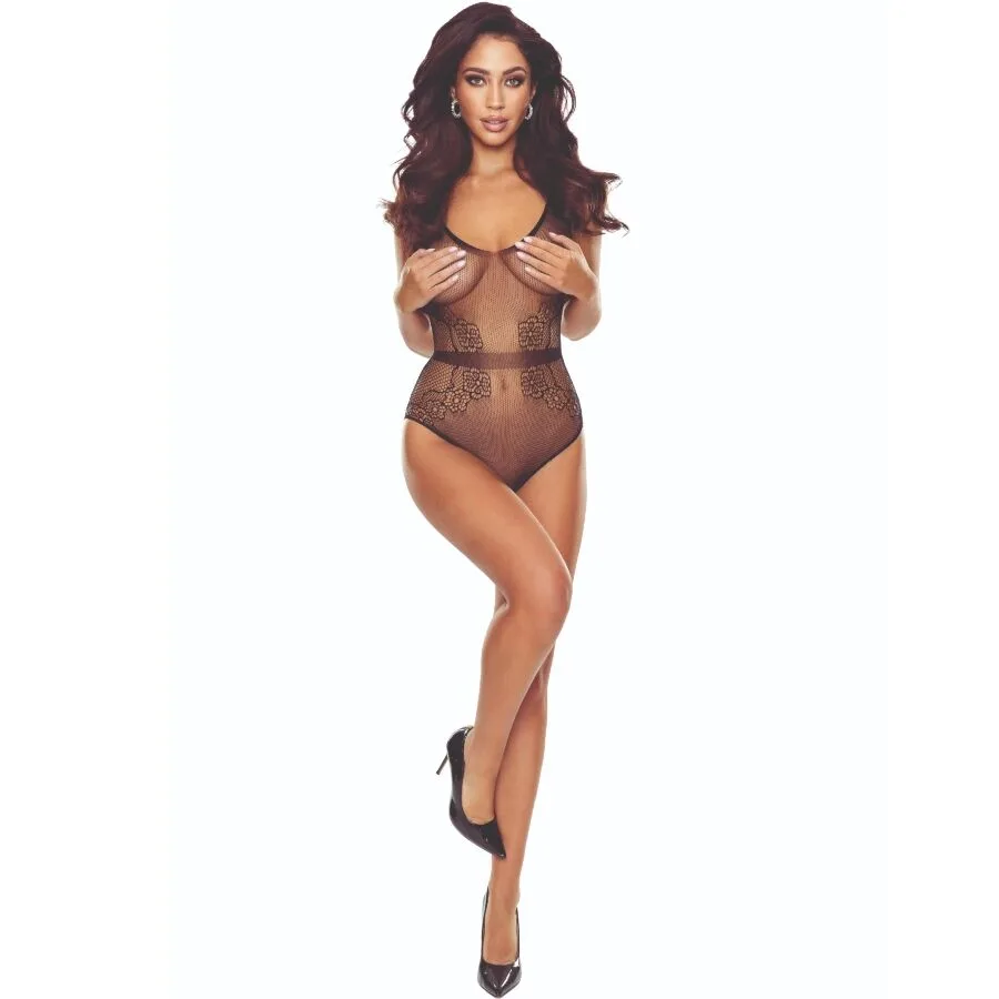 PASSION - BS115 ZWART GRID BODYSTOCKING