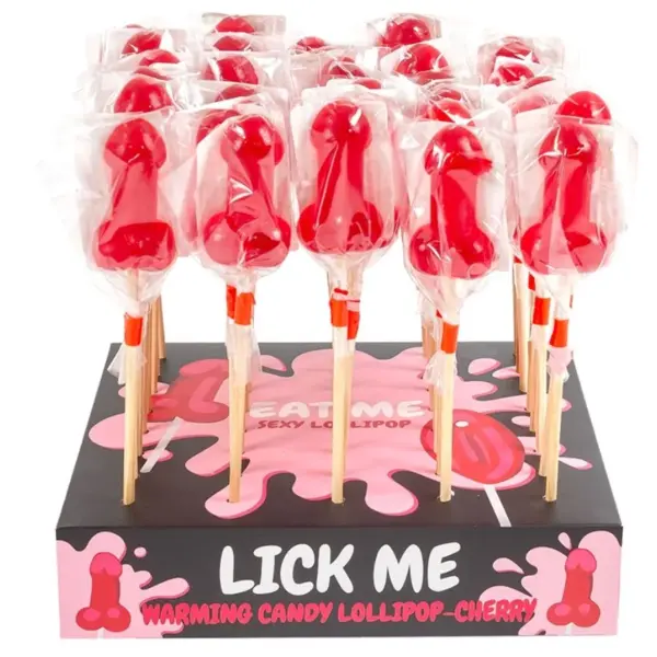 SECRETPLAY - KERSEN SNOEP PENIS LOLLY DISPLAY MET PIKANT HITTE EFFECT (40 STUKS)